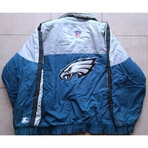 Philadelphia Eagles 90s STARTER puffer jacket XL midnight gray NFL Pro Line vtg